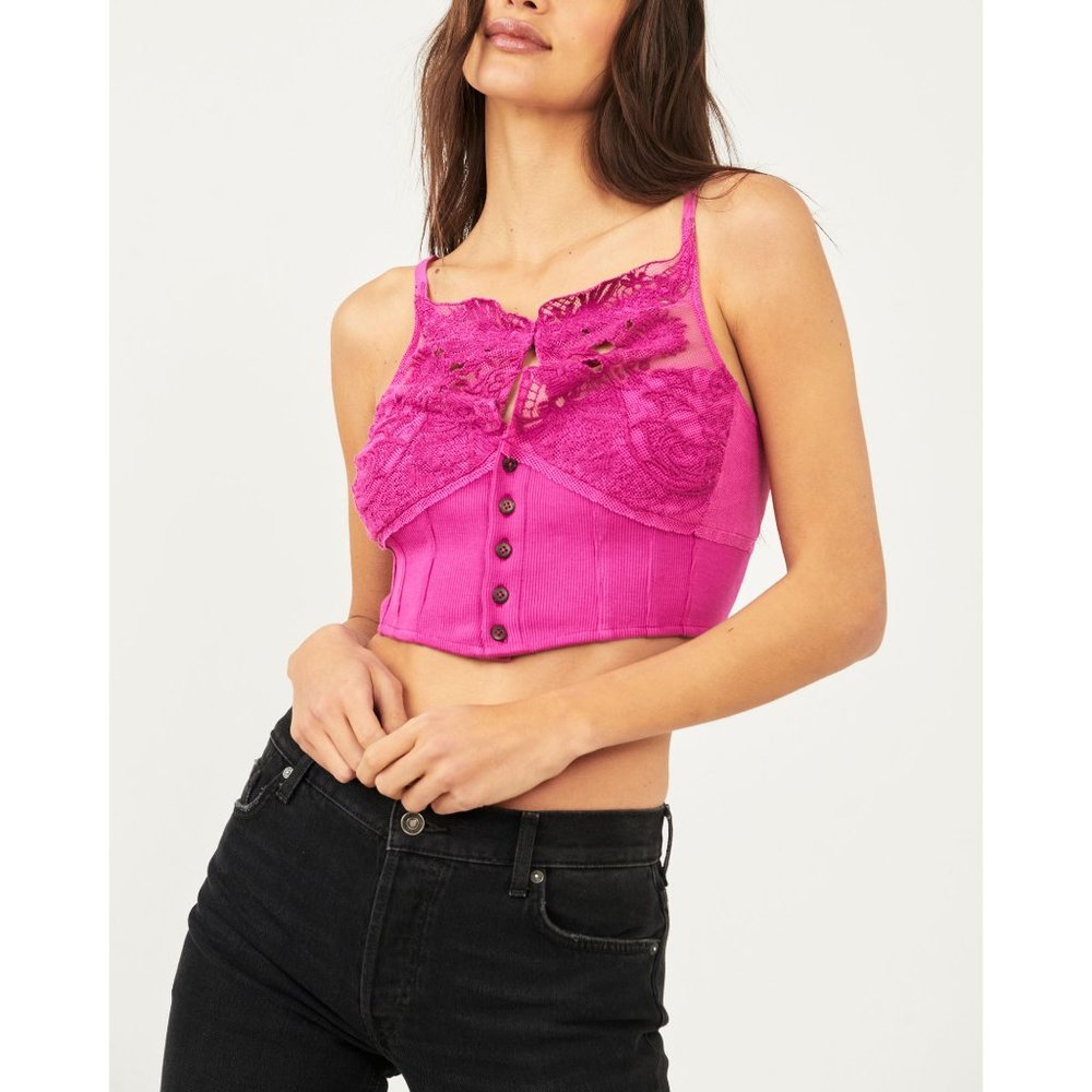 NWT Free People Have My Heart Tank / Raspberry Sherbert